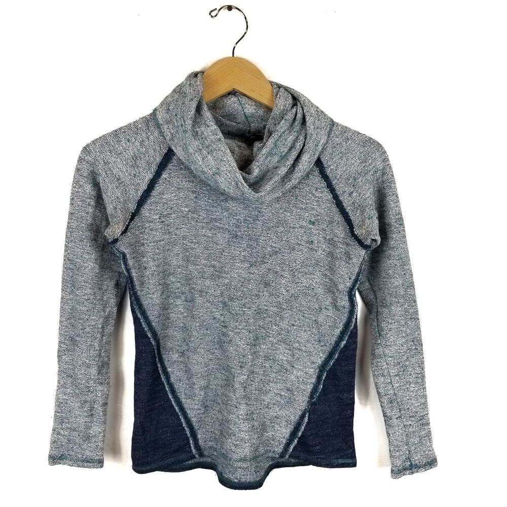 Kuhl Nova Women's Cowl Neck Long Sleeve Knit Top Pullover Sweater Gray Blue XS